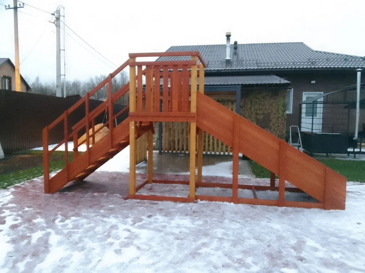 Зимняя горка Савушка Зима 2 со скатом 3м