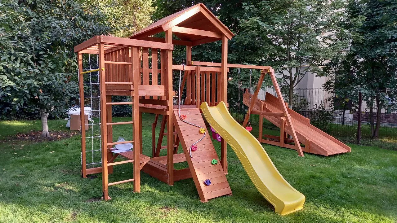 Детская площадка Савушка Мастер - 3 (Махагон) 4 сезона