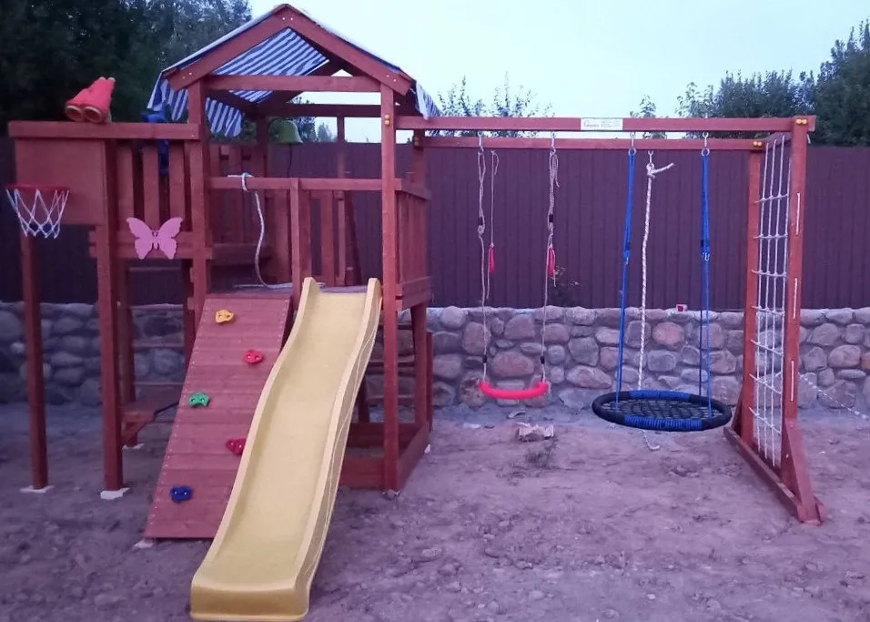 Детская площадка Савушка Мастер 4 (Махагон) 4 сезона