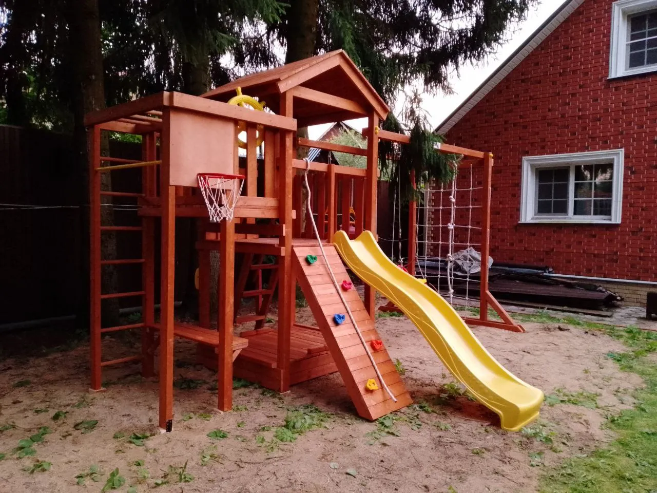 Детская площадка Савушка Мастер 4 (Махагон) 4 сезона