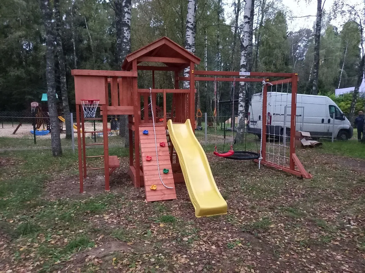 Детская площадка Савушка Мастер 4 (Махагон) 4 сезона