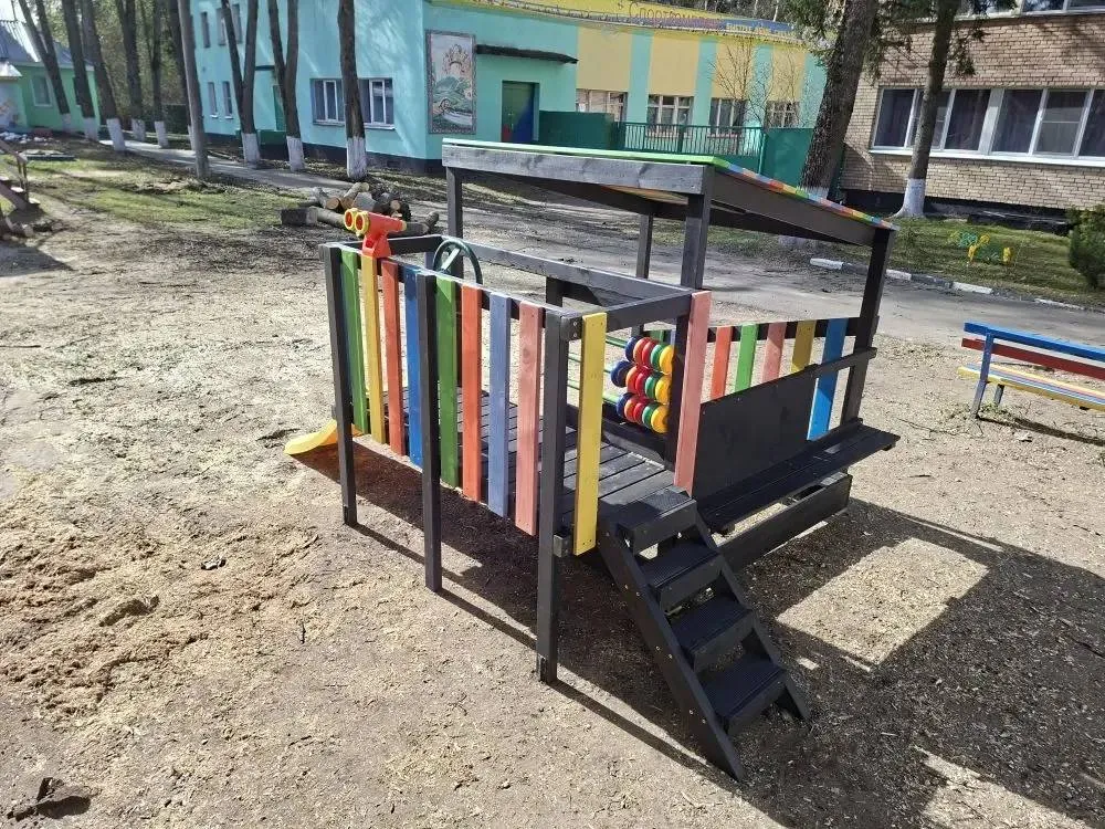 Игровой комплекс Песочный дворик Савушка-3 в черном цвете
