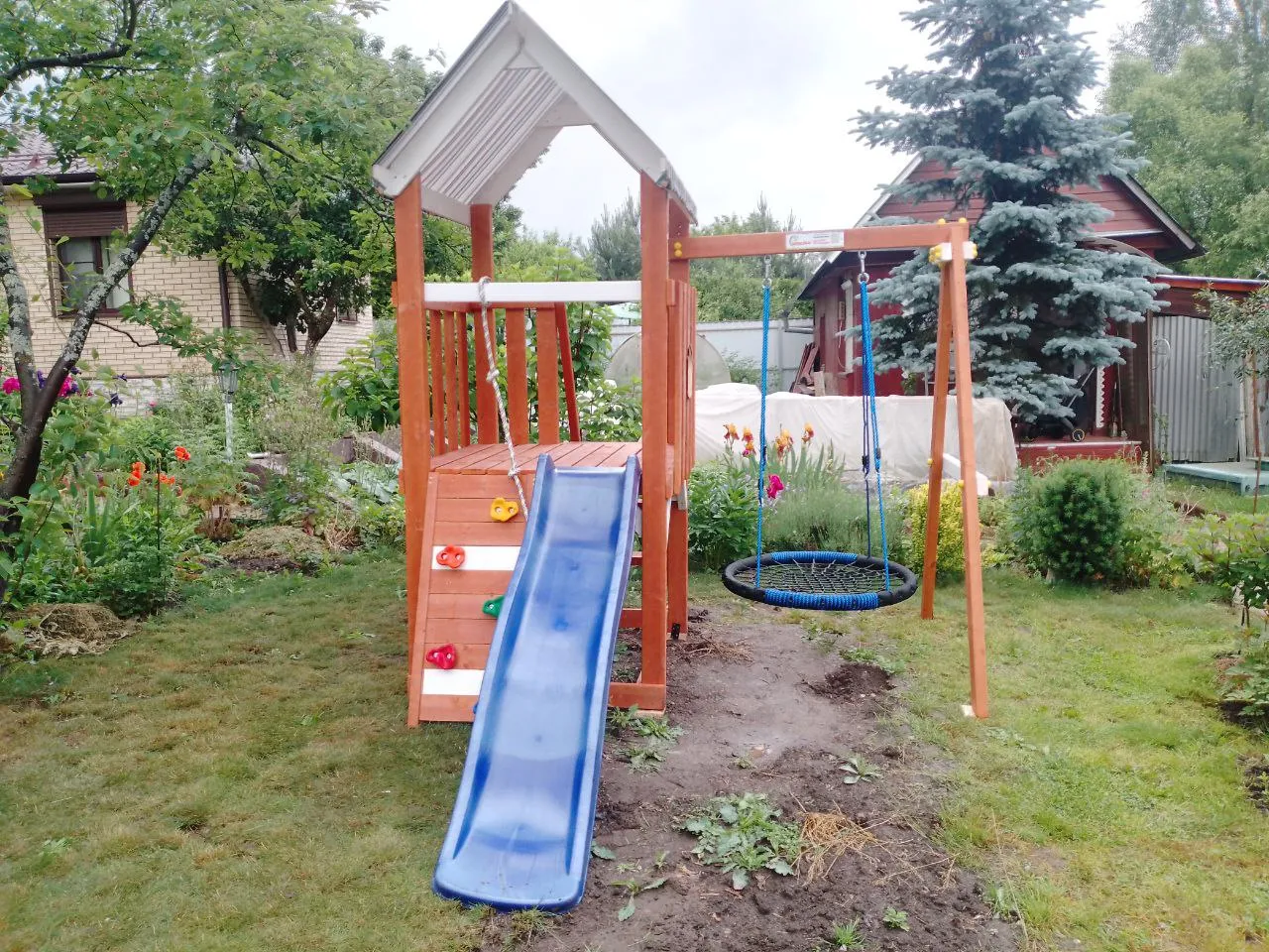 Детская площадка Савушка TooSun 15 с синей горкой, Апрелевка