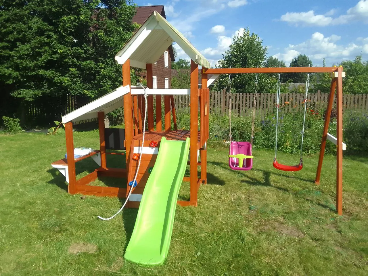 Детская площадка Савушка TooSun 10 с салатовой горкой