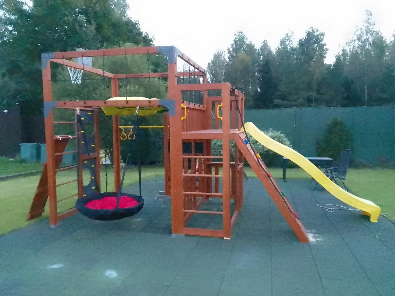 Детская площадка Савушка КУБ-3 (Махагон) с подушками