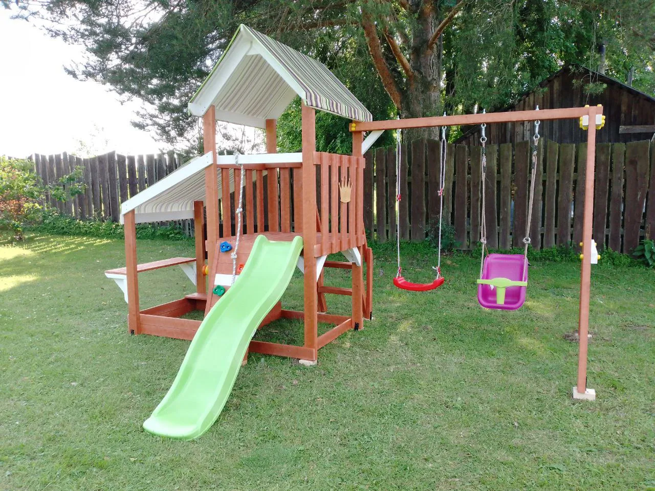 Детская площадка Савушка TooSun 10 с салатовой горкой, Московская область