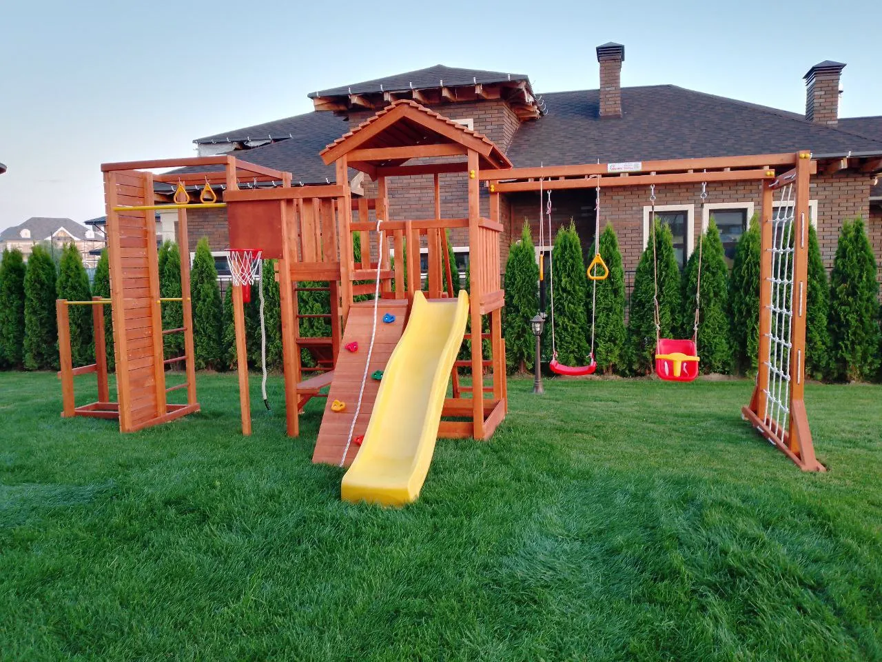 Детская площадка Савушка Мастер 4 (Махагон) Семейная