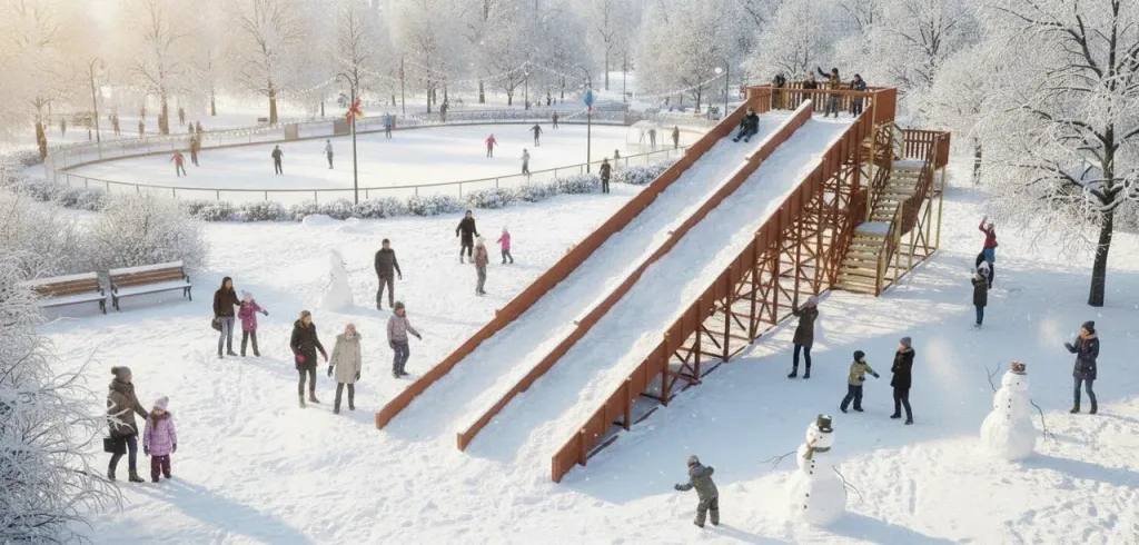 Зимняя горка Савушка для общественных мест