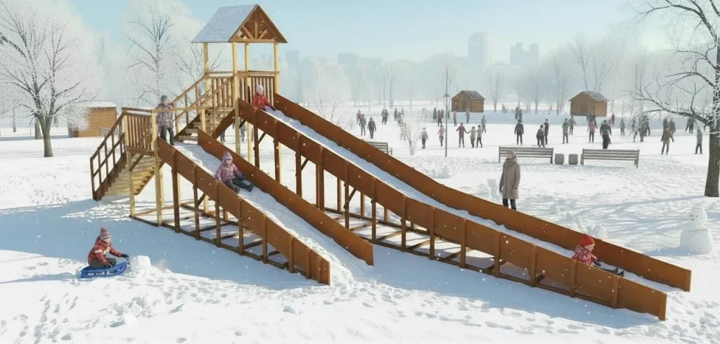 Зимняя горка для базы отдыха, парка, городской площади
