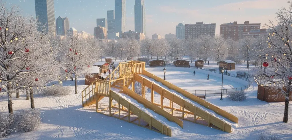 Зимняя горка Савушка Зима Wood