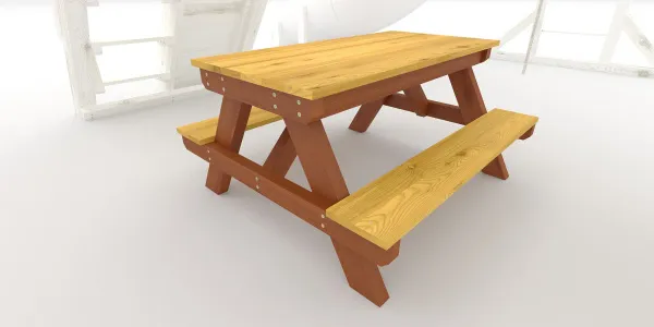 Столик с лавочками отдельностоящий Столик с лавочками отдельностоящий