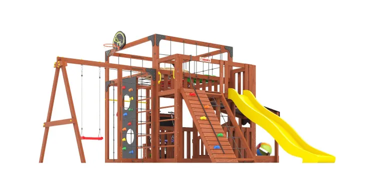 Детская площадка Савушка КУБ-5 (Махагон) с подушками