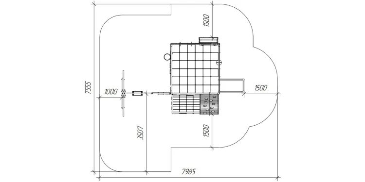 Детская площадка Савушка КУБ-7 (Серый) с качелями Лодочка