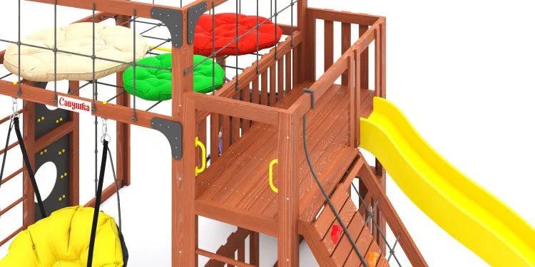 Детская площадка Савушка КУБ-3 (Махагон) с подушками