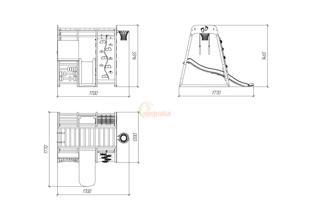 Детская игровая площадка Савушка Непоседа 4 shiitake