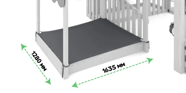 Чехол на песочницу для Серии КУБ (4, 5) (Серый) (1280 х 1635 мм)