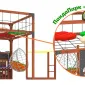 Детская площадка Савушка КУБ-1 (Махагон) с подушками и коконом
