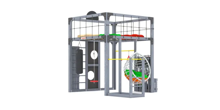 Детская площадка Савушка КУБ-1 (Серый) с подушками и коконом