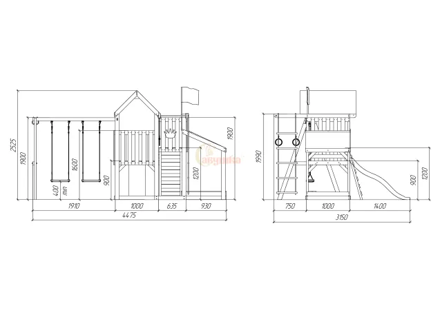 Детская площадка Савушка TooSun (Тусун) 3 с песочницей