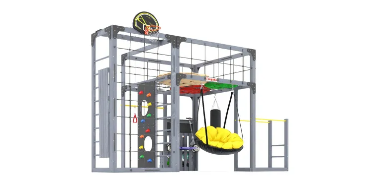 Детская площадка Савушка КУБ-2 (Серый) с подушками