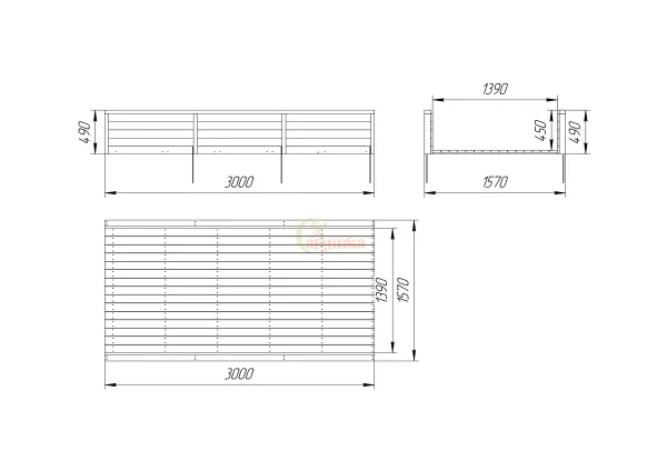 Выкат для зимней горки Савушка Тип №2, секция 3 м (ширина 1350 мм) Выкат для зимней горки Савушка Тип №2, секция 3 м (ширина 1350 мм)