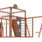 Детская площадка Савушка КУБ-7 (Махагон) с качелями Лодочка