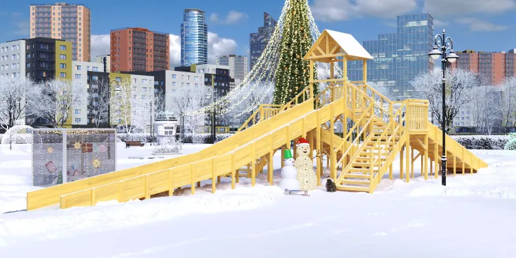 Зимняя горка Савушка Зима Wood 11 Зимняя горка Савушка Зима Wood 11