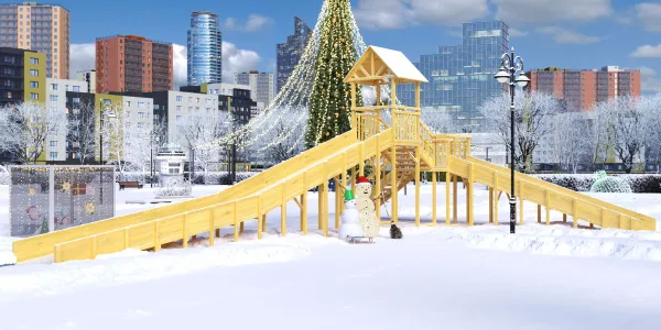 Зимняя горка Савушка Зима Wood 10