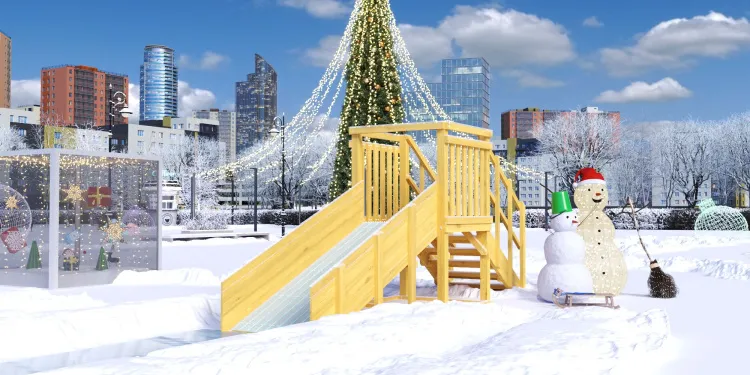 Зимняя горка Савушка Зима Wood 1