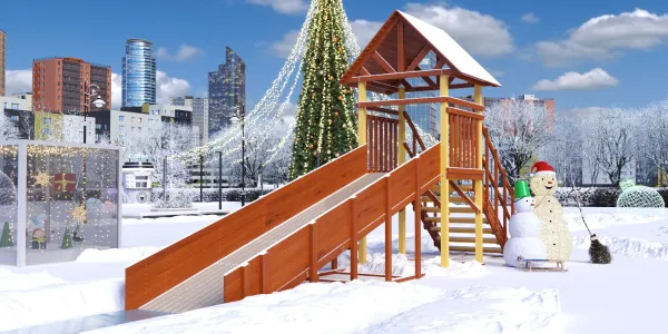 Зимняя горка Савушка Зима 5/1 (ширина ската 1,25м)