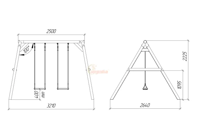 Качели Сава BLACK усиленные