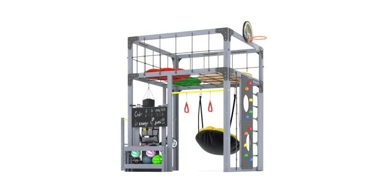 Детская площадка Савушка КУБ-1 (Серый) с подушками