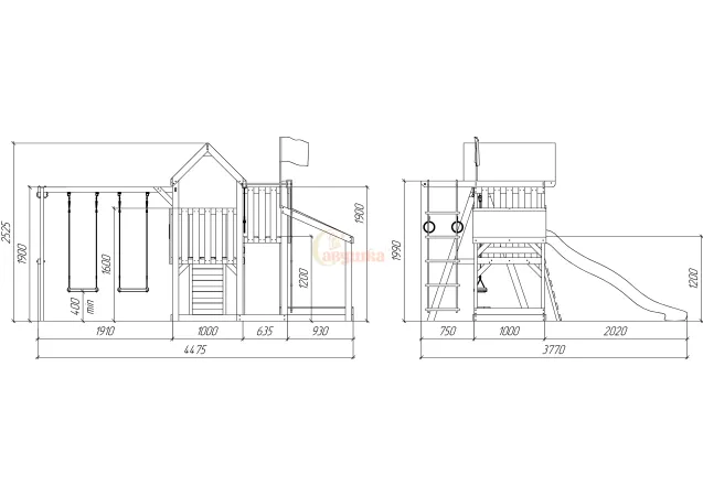 Детская площадка Савушка TooSun (Тусун) 3 Plus с песочницей
