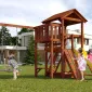 Детская площадка Савушка Мастер 2 с качелями Гнездо 1 метр (Махагон)