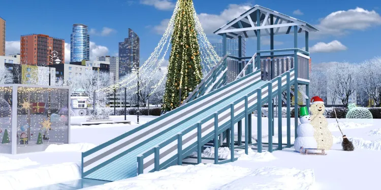 Зимняя горка Савушка Зима 8/1 (Серый Индиго)