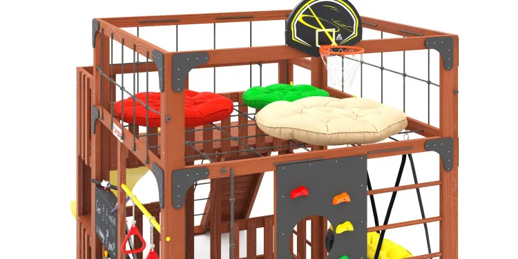 Детская площадка Савушка КУБ-3 (Махагон) с подушками