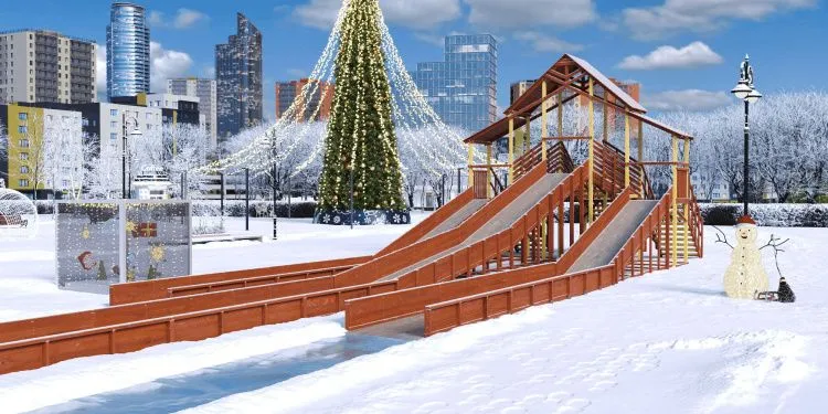 Зимняя горка Савушка Зима 11/1 (Махагон)