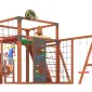 Детская площадка Савушка КУБ-7 (Махагон) с качелями Лодочка и коконом