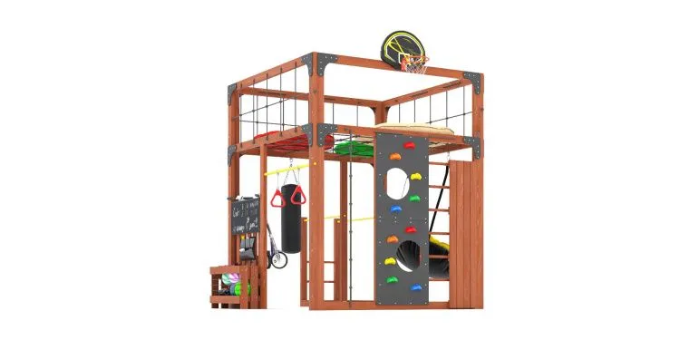 Детская площадка Савушка КУБ-1 (Махагон) с подушками