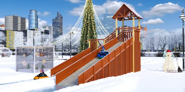 Зимняя горка Савушка Зима 13/1 с лавочкой