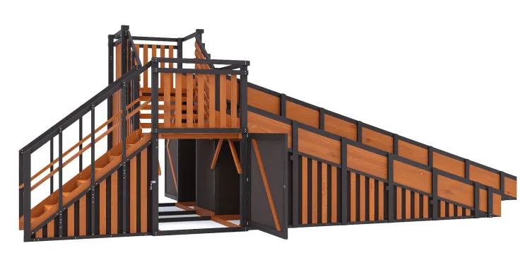 Зимняя горка Савушка Зима 13 (Black Edition) с закрытыми фасадами и лавочкой