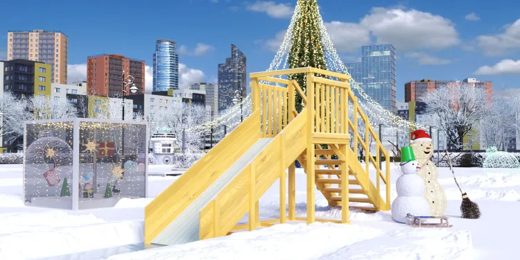 Зимняя горка Савушка Зима Wood 2 (скат 3м)