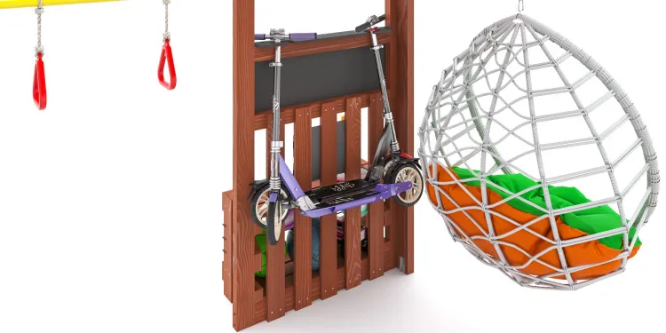 Детская площадка Савушка КУБ-1 (Махагон) с подушками и коконом