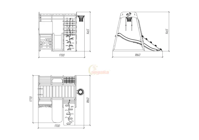 Детская игровая площадка Савушка Непоседа 4 shiitake