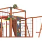 Детская площадка Савушка КУБ-7 (Махагон) с подушками и качелями Лодочка