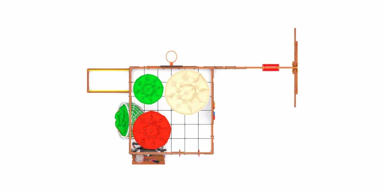 Детская площадка Савушка КУБ-6 (Махагон) с подушками и коконом