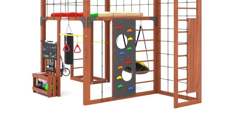 Детская площадка Савушка КУБ-2 (Махагон) с подушками