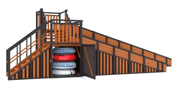 Зимняя горка Савушка Зима 13 (Black Edition) с закрытыми фасадами и лавочкой