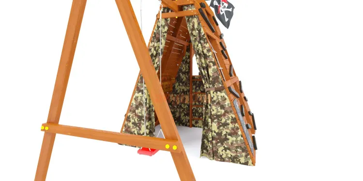 Спортивный домик Савушка База-2 (Милитари) с качелями