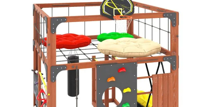 Детская площадка Савушка КУБ-1 (Махагон) с подушками